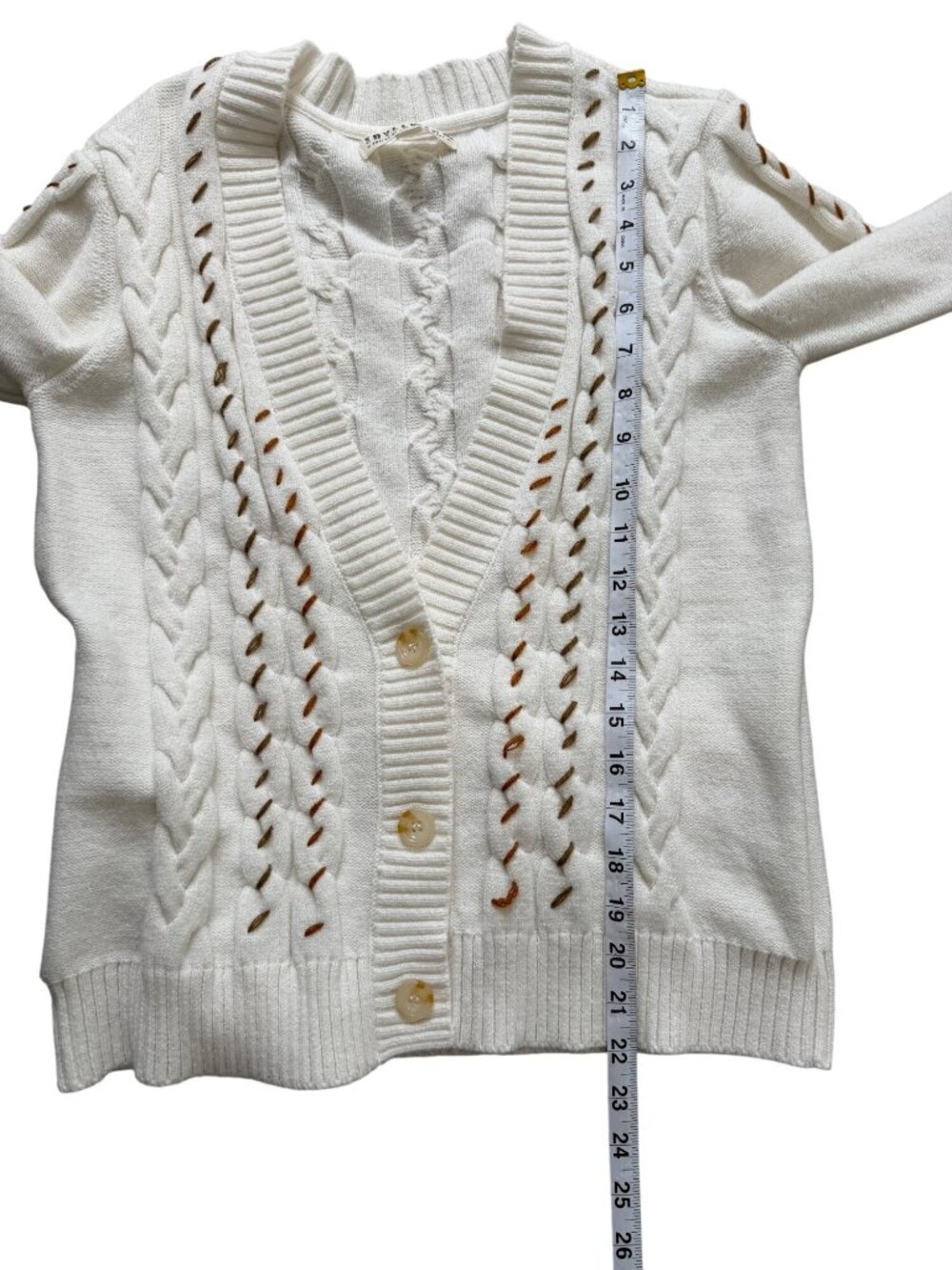 Idyllwind Miranda Lambert Women XS Cardigan Western Horse Rodeo Cable Knit Ivory - Picture 6 of 8